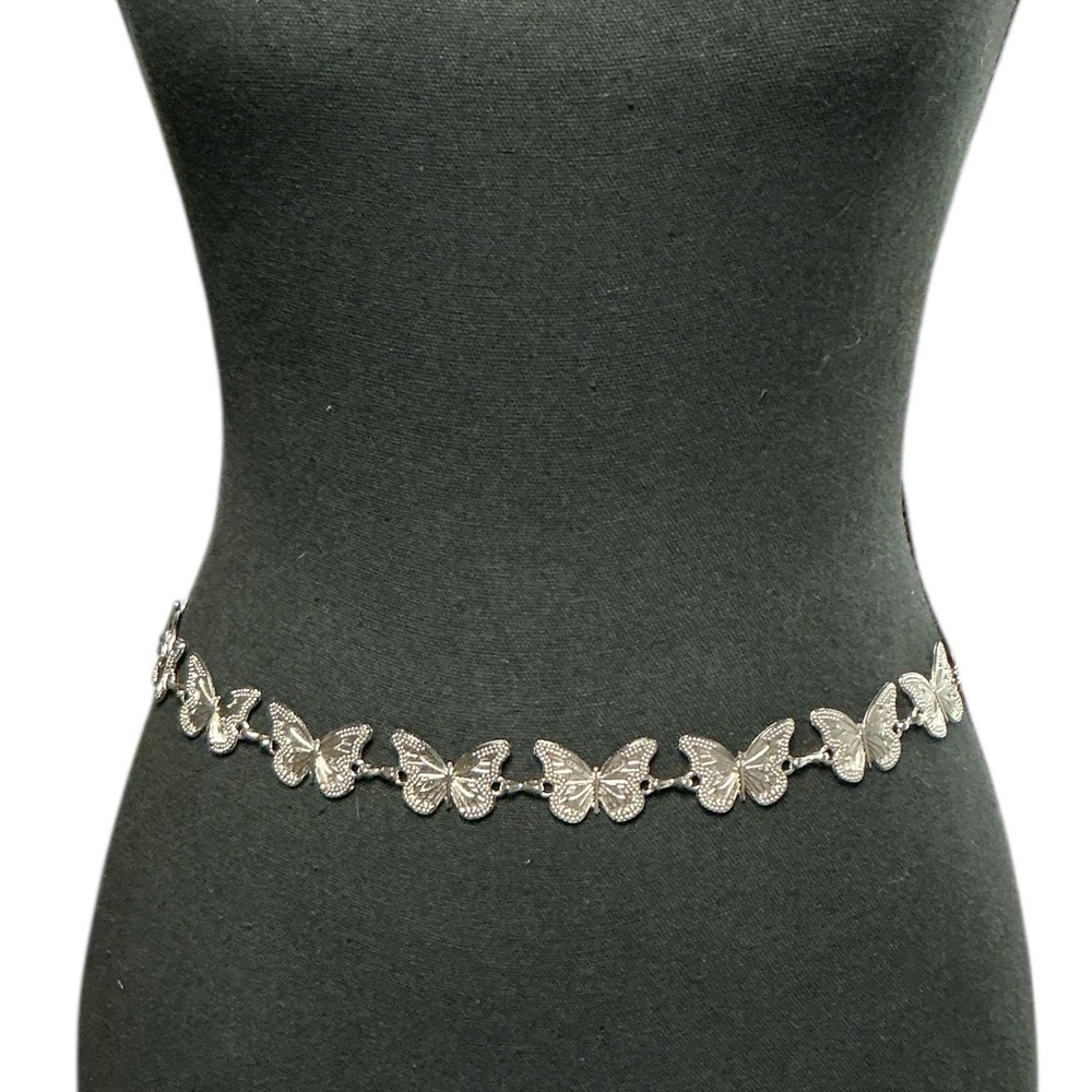 Elegant Silver Butterfly Concho Belt